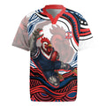 Personalized Sydney Roosters Rugby Jersey Aboriginal Dot Art - Dreamtime Rugby Mascot