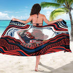 Personalized Sydney Roosters Sarong Aboriginal Dot Art - Dreamtime Rugby Mascot