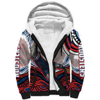 Personalized Sydney Roosters Sherpa Hoodie Aboriginal Dot Art - Dreamtime Rugby Mascot