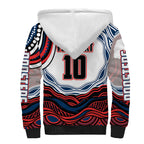 Personalized Sydney Roosters Sherpa Hoodie Aboriginal Dot Art - Dreamtime Rugby Mascot