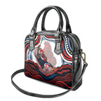 Personalized Sydney Roosters Shoulder Handbag Aboriginal Dot Art - Dreamtime Rugby Mascot