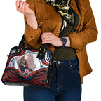 Personalized Sydney Roosters Shoulder Handbag Aboriginal Dot Art - Dreamtime Rugby Mascot