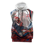 Personalized Sydney Roosters Sleeveless Hoodie Aboriginal Dot Art - Dreamtime Rugby Mascot