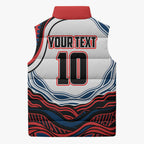 Personalized Sydney Roosters Sleeveless Puffer Jacket Aboriginal Dot Art - Dreamtime Rugby Mascot