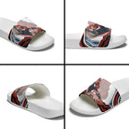 Personalized Sydney Roosters Slide Sandals Aboriginal Dot Art - Dreamtime Rugby Mascot