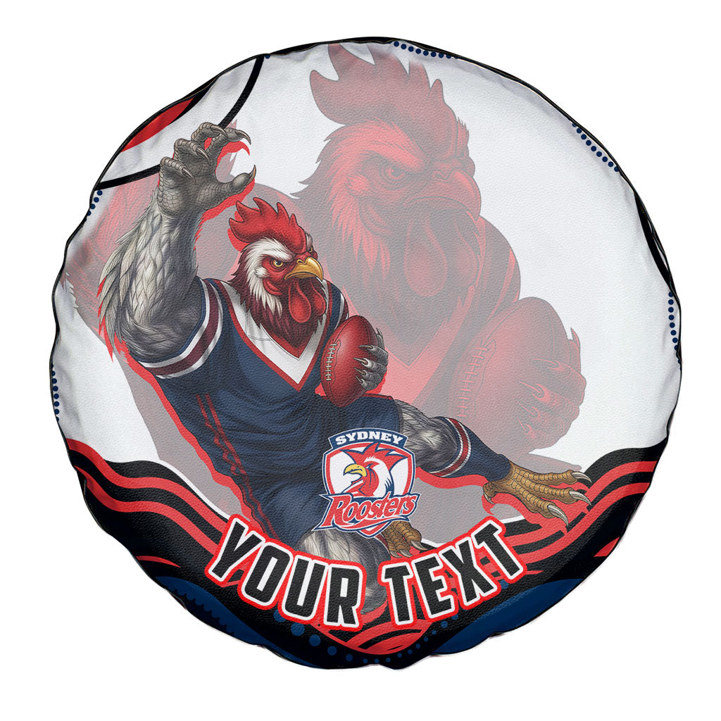 Personalized Sydney Roosters Spare Tire Cover Aboriginal Dot Art - Dreamtime Rugby Mascot