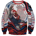 Personalized Sydney Roosters Sweatshirt Aboriginal Dot Art - Dreamtime Rugby Mascot