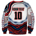 Personalized Sydney Roosters Sweatshirt Aboriginal Dot Art - Dreamtime Rugby Mascot