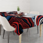 Personalized Sydney Roosters Tablecloth Aboriginal Dot Art - Dreamtime Rugby Mascot