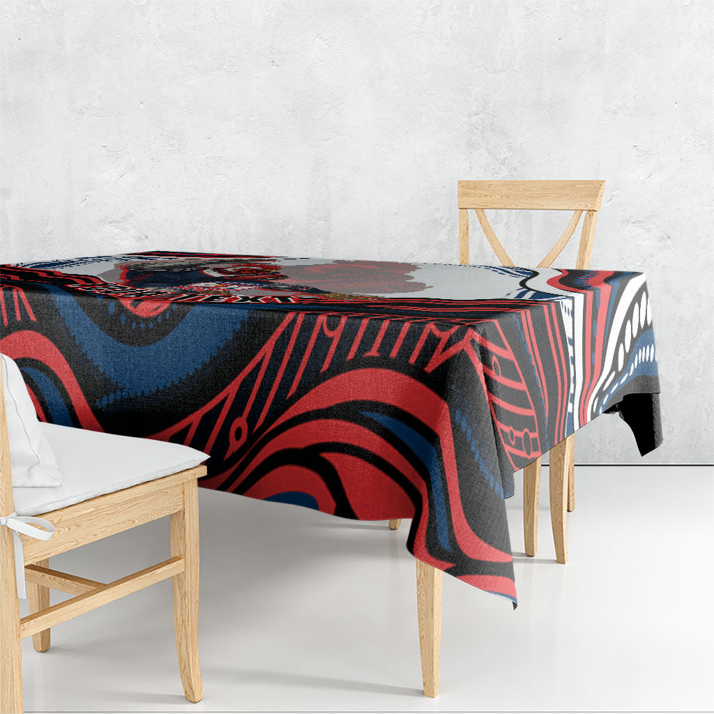 Personalized Sydney Roosters Tablecloth Aboriginal Dot Art - Dreamtime Rugby Mascot