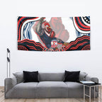 Personalized Sydney Roosters Tapestry Aboriginal Dot Art - Dreamtime Rugby Mascot