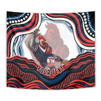 Personalized Sydney Roosters Tapestry Aboriginal Dot Art - Dreamtime Rugby Mascot