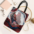 Personalized Sydney Roosters Tote Bag Aboriginal Dot Art - Dreamtime Rugby Mascot