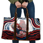 Personalized Sydney Roosters Travel Bag Aboriginal Dot Art - Dreamtime Rugby Mascot