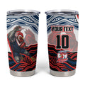 Personalized Sydney Roosters Tumbler Cup Aboriginal Dot Art - Dreamtime Rugby Mascot