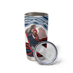 Personalized Sydney Roosters Tumbler Cup Aboriginal Dot Art - Dreamtime Rugby Mascot