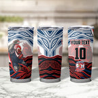 Personalized Sydney Roosters Tumbler Cup Aboriginal Dot Art - Dreamtime Rugby Mascot