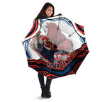 Personalized Sydney Roosters Umbrella Aboriginal Dot Art - Dreamtime Rugby Mascot