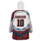 Personalized Sydney Roosters Wearable Blanket Hoodie Aboriginal Dot Art - Dreamtime Rugby Mascot