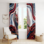 Personalized Sydney Roosters Window Curtain Aboriginal Dot Art - Dreamtime Rugby Mascot