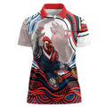 Personalized Sydney Roosters Women Polo Shirt Aboriginal Dot Art - Dreamtime Rugby Mascot