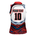 Personalized Sydney Roosters Women Sleeveless Polo Shirt Aboriginal Dot Art - Dreamtime Rugby Mascot