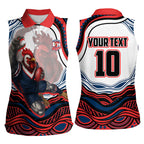Personalized Sydney Roosters Women Sleeveless Polo Shirt Aboriginal Dot Art - Dreamtime Rugby Mascot