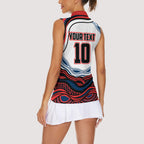 Personalized Sydney Roosters Women Sleeveless Polo Shirt Aboriginal Dot Art - Dreamtime Rugby Mascot