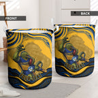 Personalized Parramatta Eels Laundry Basket Aboriginal Dot Art - Dreamtime Rugby Mascot