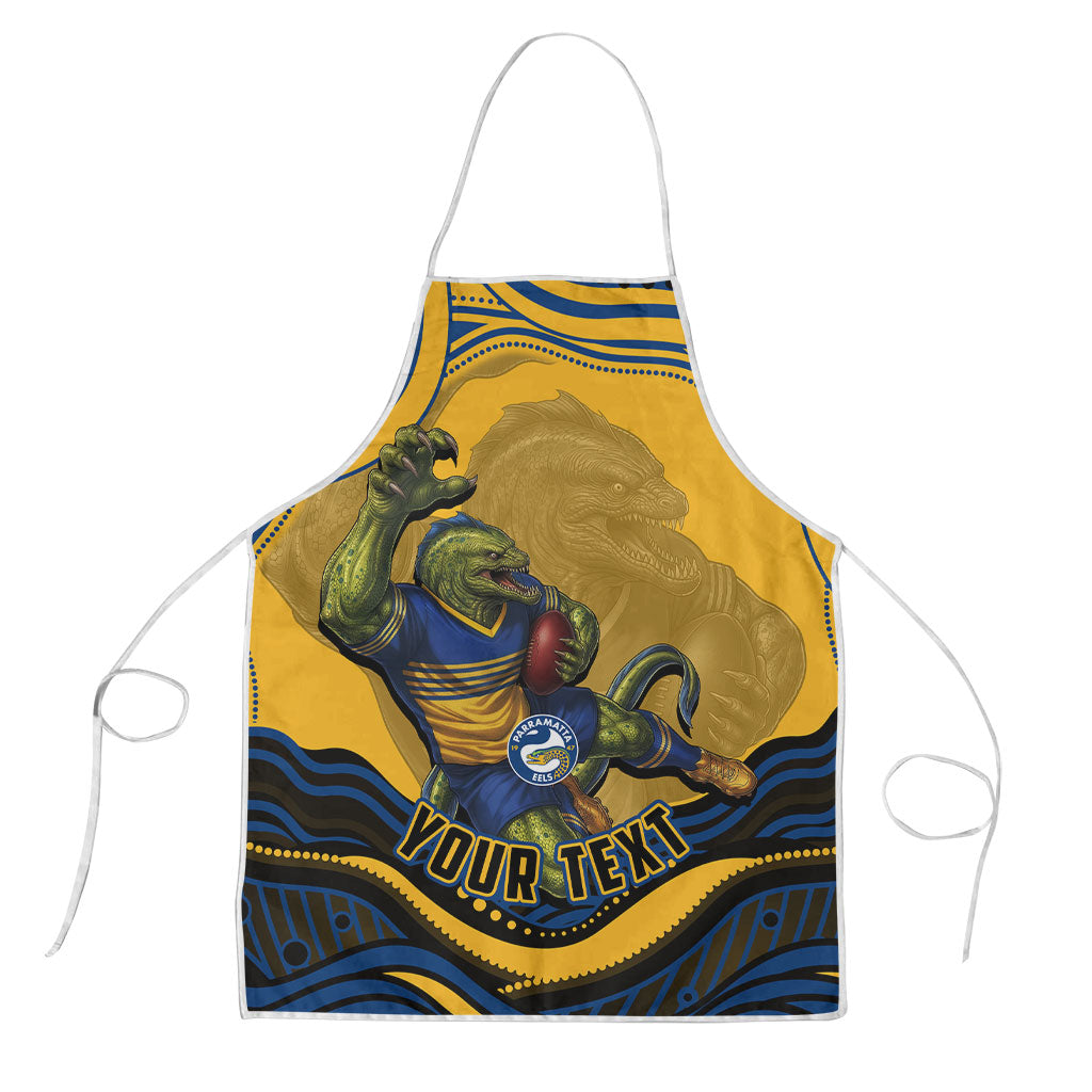 Personalized Parramatta Eels Apron Aboriginal Dot Art - Dreamtime Rugby Mascot