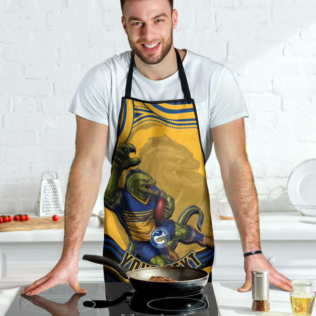 Personalized Parramatta Eels Apron Aboriginal Dot Art - Dreamtime Rugby Mascot