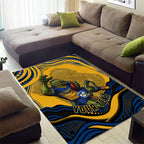 Personalized Parramatta Eels Area Rug Aboriginal Dot Art - Dreamtime Rugby Mascot