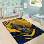 Personalized Parramatta Eels Area Rug Aboriginal Dot Art - Dreamtime Rugby Mascot