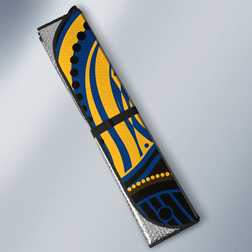 Personalized Parramatta Eels Auto Sun Shade Aboriginal Dot Art - Dreamtime Rugby Mascot
