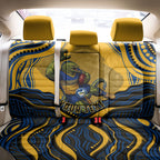 Personalized Parramatta Eels Back Car Seat Cover Aboriginal Dot Art - Dreamtime Rugby Mascot