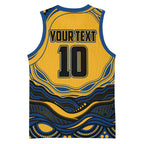 Personalized Parramatta Eels Basketball Jersey Aboriginal Dot Art - Dreamtime Rugby Mascot