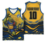 Personalized Parramatta Eels Basketball Jersey Aboriginal Dot Art - Dreamtime Rugby Mascot