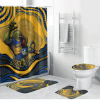Personalized Parramatta Eels Bathroom Set Aboriginal Dot Art - Dreamtime Rugby Mascot