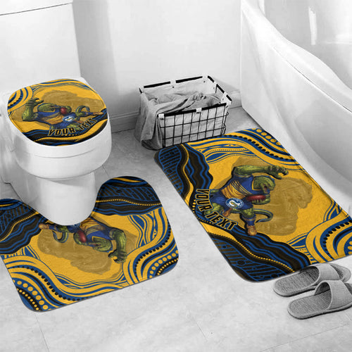Personalized Parramatta Eels Bathroom Set Aboriginal Dot Art - Dreamtime Rugby Mascot