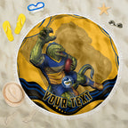 Personalized Parramatta Eels Beach Blanket Aboriginal Dot Art - Dreamtime Rugby Mascot