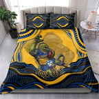 Personalized Parramatta Eels Bedding Set Aboriginal Dot Art - Dreamtime Rugby Mascot