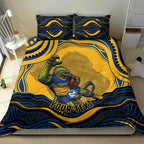 Personalized Parramatta Eels Bedding Set Aboriginal Dot Art - Dreamtime Rugby Mascot