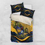 Personalized Parramatta Eels Bedding Set Aboriginal Dot Art - Dreamtime Rugby Mascot
