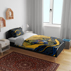 Personalized Parramatta Eels Bedding Set Aboriginal Dot Art - Dreamtime Rugby Mascot