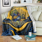 Personalized Parramatta Eels Blanket Aboriginal Dot Art - Dreamtime Rugby Mascot