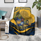 Personalized Parramatta Eels Blanket Aboriginal Dot Art - Dreamtime Rugby Mascot