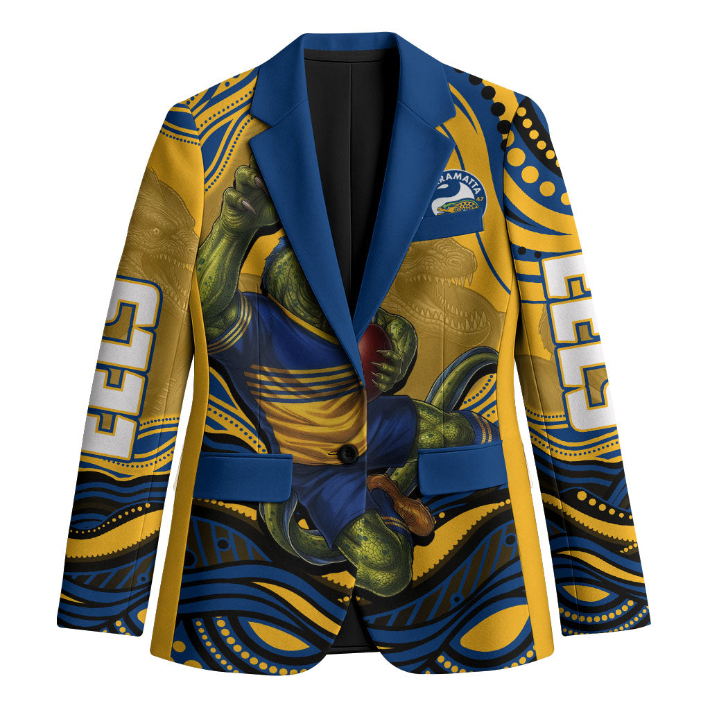 Personalized Parramatta Eels Blazer Aboriginal Dot Art - Dreamtime Rugby Mascot