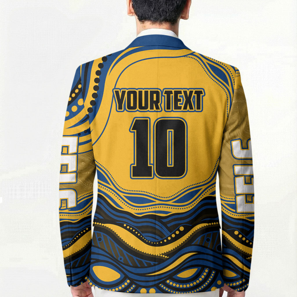 Personalized Parramatta Eels Blazer Aboriginal Dot Art - Dreamtime Rugby Mascot