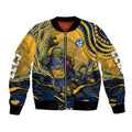 Personalized Parramatta Eels Bomber Jacket Aboriginal Dot Art - Dreamtime Rugby Mascot
