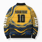 Personalized Parramatta Eels Bomber Puffer Jacket Aboriginal Dot Art - Dreamtime Rugby Mascot